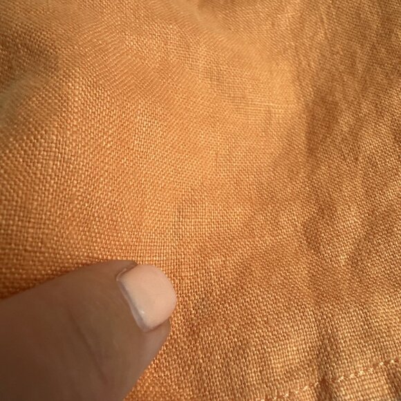 Style&Co Linen Button Up Womens 12 Orange Kimono‎ Sleeve Casual Lagenlook READ - Picture 10 of 11